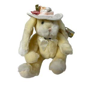 Fiesta‎ Yellow White Rabbit Bunnie Plush Stuff Animal Plush 11x 9 inches